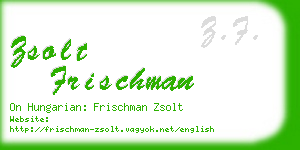 zsolt frischman business card